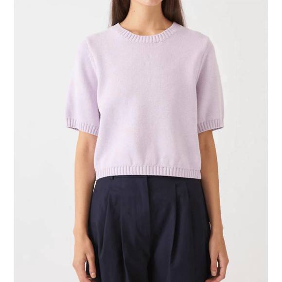 NEW DEMYLEE NEW YORK annette shortsleeve top in pale lilac - Picture 1 of 3
